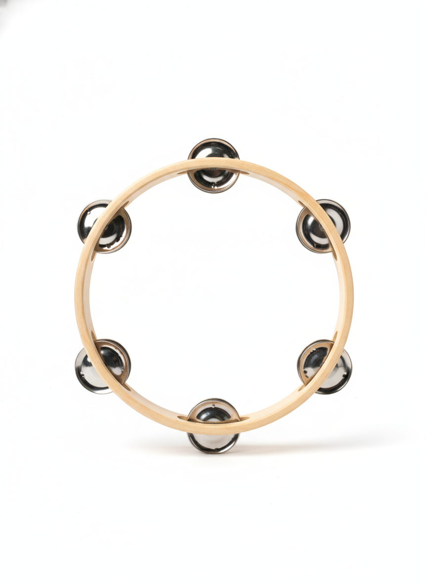 Musical Toys Hand Held Wooden Tambourine