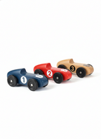 Toy Vehicles Wooden Race Car Trio