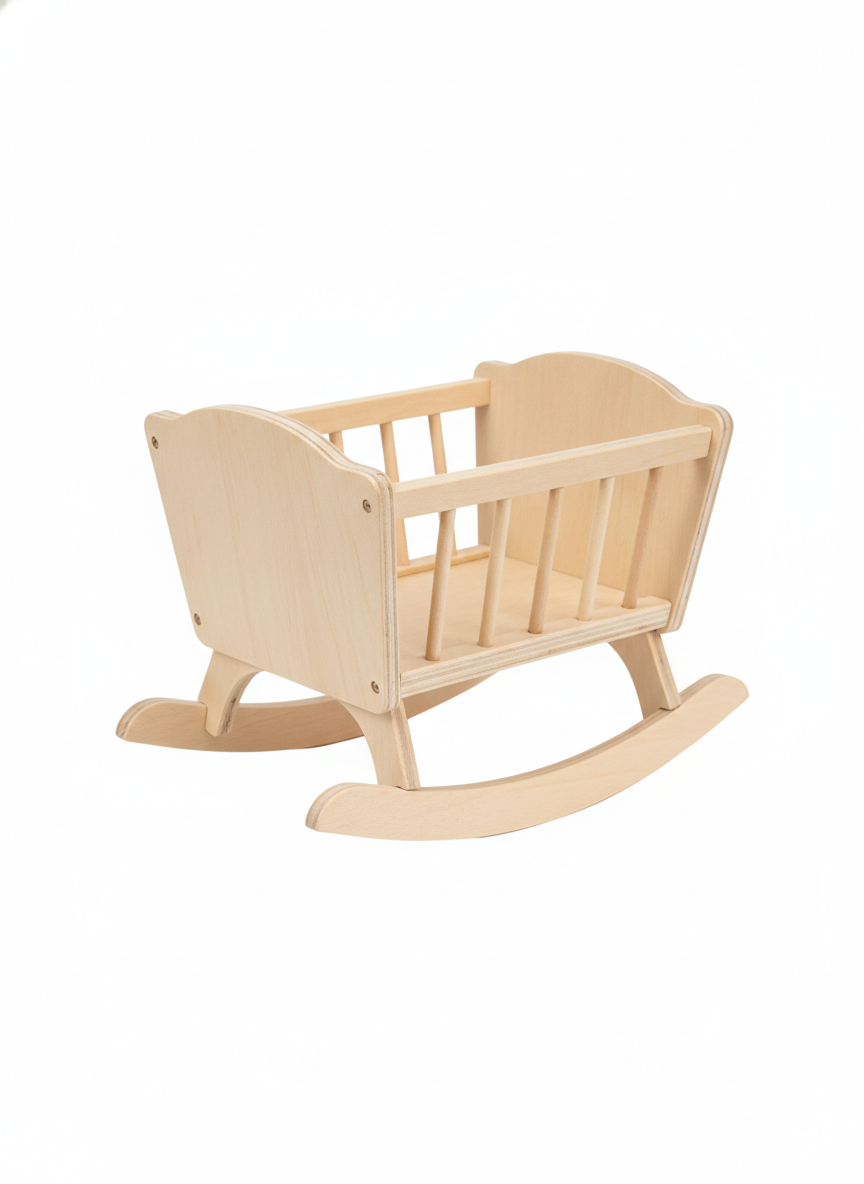 Dolls and Doll Accessories Miniature Wooden Cradle